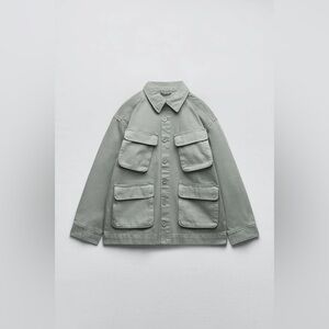 Zara Light Green Utility Jacket size Small